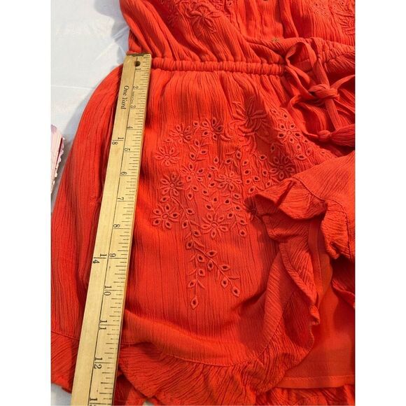 American Eagle off shoulder Romper new burnt orange M new rn#54485 - Picture 11 of 12